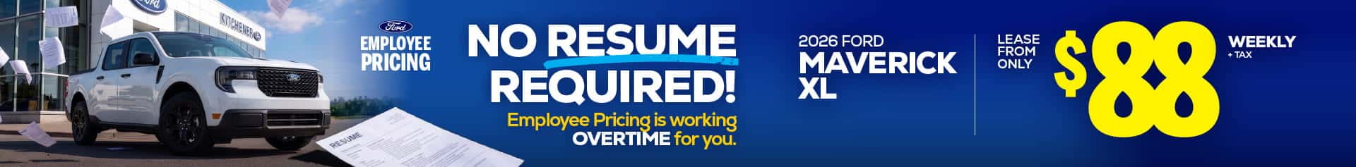 Ford Maverick employee Pricing